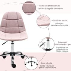 VINSETTO pisarniški in pisarniški vrtljivi stol, ergonomska in nastavljiva oblika, brez naslonjal za roke, roza,
59x59x81-91cm