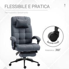 VINSETTO Ergonomski pisarniški stol Recliner z naslonom za glavo in noge
Izvlečno, 66x70x116- 124 cm, siva