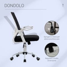 VINSETTO Ergonomski pisarniški stol z nasloni za roke in ledveno oporo,
vrtljiv pisarniški stol in nastavljivo višino v
Črna tkanina