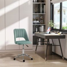 VINSETTO Ergonomski vrtljivi pisarniški stol, oblazinjen pisarniški stol z nastavljivo
višino, petrolejsko zelena 49x54x79- 91 cm