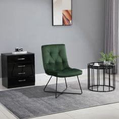 HOMCOM HOMCOM Sodoben oblazinjen stol za dnevno sobo ali jedilnico iz kovine in tkanine Zelena 55x75x90cm