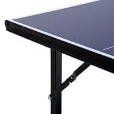 HOMCOM Zložljiva in prostorsko varčna miza za
namizni tenis z mrežo za notranjo uporabo, iz jekla in MDF,
182x91x76cm, modra