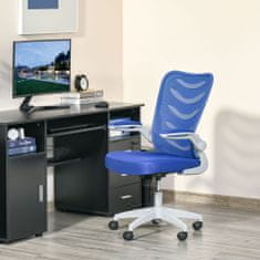 VINSETTO Ergonomski pisarniški stol, vrtljivi fotelj, nastavljiva višina in dvižni nasloni za roke, 58,5x58x94,5- 103,5 cm, modra