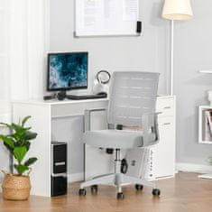 VINSETTO Ergonomski vrtljivi pisarniški stol z nastavljivo višino, kolesi in nasloni za roke, 59x61x95,5- 105 cm Siva