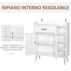 HOMCOM HOMCOM Prostorsko varčna omara s 4 košarami iz iverne plošče 80 x 29,5 x 96 cm Bela