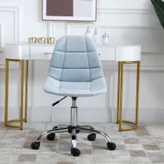 VINSETTO pisarniški in pisarniški vrtljivi stol, ergonomska in nastavljiva oblika, brez naslonjal za roke, svetlo modra barva, 59x59x81-
91cm