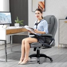 VINSETTO pisarniški in domači masažni stol s 6 masažnimi točkami, funkcijo ogrevanja in nastavitvijo višine, siv