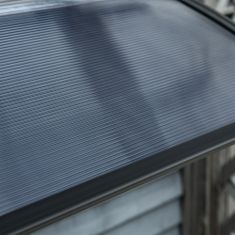 OUTSUNNY Outsunny polikarbonatni zunanji nadstrešek 100x75cm, UV-odporen nadstrešek za vrata in okna, črn