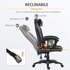 HOMCOM pisarniški stol masaža in ogrevanje ergonomski dizajn naslonjač umetno
usnje 68l × 69p × (108-117)
acm črna