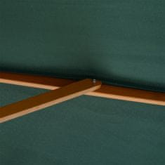 OUTSUNNY Outsunny Vrtni senčnik Φ300 x 250 cm z odprtino iz vrvi, 8 letvicami in lesenim drogom, temno zelene barve