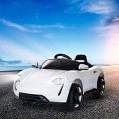 HOMCOM otroški električni avto luči glasba zvoki z daljinskim upravljalnikom 115 × 65
× 50 cm bela