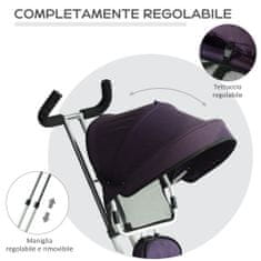 HOMCOM zložljiv tricikel za otroke 18+ mesecev z oblazinjenim sedežem, krmilom in
košarico