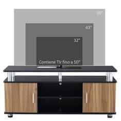 HOMCOM stojalo z omaricami in policami za TV do 55'', 120x40x52,2 cm