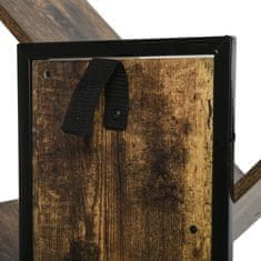 HOMCOM HOMCOM lesena knjižna omara z drevesom, prostorsko varčen stolpni regal z 10 policami v industrijskem slogu, 50x28x142cm
