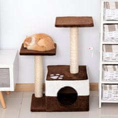 PAWHUT praskalnik za mačke z visečo miško iz plišastega naravnega rjavega sisala
45x33x70cm