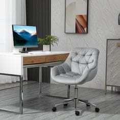 VINSETTO Ergonomski vrtljivi pisarniški stol z nastavljivo višino in koleščki, žametno oblazinjenje, 59x58x80- 90 cm,
siva