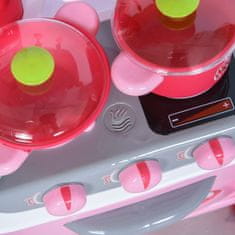HOMCOM igrača kuhinja za otroke od 3 do 6 let z 38 dodatki, lučkami in
realističnimi zvoki igralni
set roza in bele barve