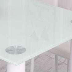 HOMCOM HOMCOM Moderna pravokotna miza za kuhinjo in dnevno sobo, okrogle kovinske noge in plošča iz kaljenega stekla, 120x60x75cm, bela