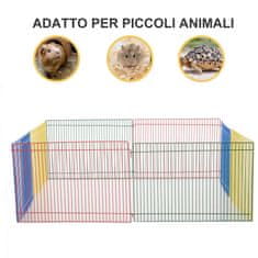 PAWHUT PawHut 8-delni modularni boks za hišne ljubljenčke, ograda za majhne želve, hrčke, 69x69x23cm, večbarvni