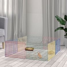 PAWHUT PawHut 8-delni modularni boks za hišne ljubljenčke, ograda za majhne želve, hrčke, 69x69x23cm, večbarvni