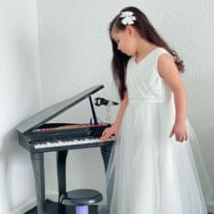 HOMCOM HOMCOM Električni klavir, glasbeni inštrument za otroke s 37 tipkami, mikrofonom in stolčkom 48x39x69 cm, črn