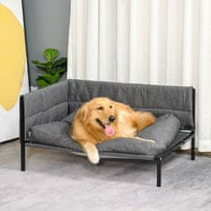PAWHUT dvignjena velika pasja koča, mehka postelja za pse do 35 kg, za notranjo in zunanjo uporabo, siva,
93,5x69x48,5 cm