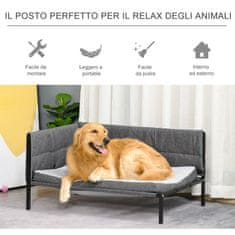 PAWHUT dvignjena velika pasja koča, mehka postelja za pse do 35 kg, za notranjo in zunanjo uporabo, siva,
93,5x69x48,5 cm
