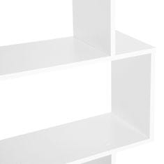 HOMCOM HOMCOM Sodobna S-oblika knjižne omare s 6 policami Lesena iverna plošča razreda E1, okolju prijazna in trpežna prevleka iz belega melamina 80×23×192cm