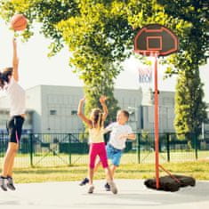 HOMCOM prenosni otroški košarkarski obroč z
nastavljivo višino 193,5- 248,5 cm in podstavkom, ki ga je mogoče napolniti z vodo ali peskom, jeklo in najlon 74x127x193,5-248,5
cm