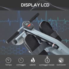 HOMCOM prostorsko varčen profesionalni center-pull veslaški stroj za domačo vadbo z zaslonom 130
x 47,5 x 67 cm