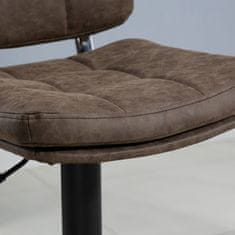 HOMCOM HOMCOM Komplet dveh sodobnih vrtljivih barskih stolčkov z naslonjalom in podnožjem, kuhinjski stolčki z nastavljivo višino, usnjeno oblazinjenje, 41,5x45x85-107 cm