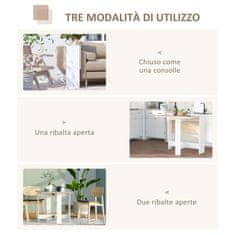 moderno oblikovana jedilna miza zložljiva les 103×76×73,5 cm beli hrast