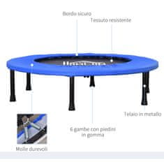 HOMCOM Elastični trampolin za fitnes skakanje i n domače usposabljanje, vzmeti in jekleni
okvir, Φ 9 1 x 2 2 ,5
cm, črn
in modra