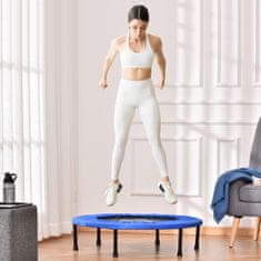 HOMCOM Elastični trampolin za fitnes skakanje i n domače usposabljanje, vzmeti in jekleni
okvir, Φ 9 1 x 2 2 ,5
cm, črn
in modra