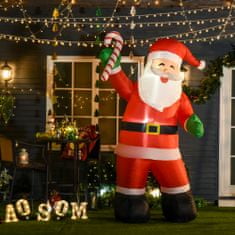 HOMCOM napihljiv santa claus
243cm božična dekoracija s sladkornim trsjem, 2 led luči, vodoodporna ip44
