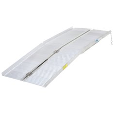 HOMCOM zložljiva rampa za invalidske vozičke in skuterje, nedrseča aluminijasta zlitina, nosilnost 270 kg, 183x72x5 cm