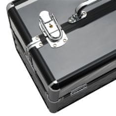 HOMCOM HOMCOM Profesionalni potovalni kovček za ličila s snemljivimi pladnji in ključavnico - barva: črna (30x18,5x22 cm)