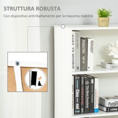 HOMCOM HOMCOM Moderna knjižna omara s 4 policami in 2 vrati, večnamensko pohištvo za dnevno sobo, pisarno in kabinet, 59x29x180cm, bela