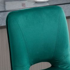 HOMCOM HOMCOM Komplet 2 sodobnih vrtljivih barskih stolčkov z visokim hrbtom in naslonom za noge, oblazinjeni kuhinjski stolčki z nastavljivo višino, zelena tkanina, 41x51x97-117cm