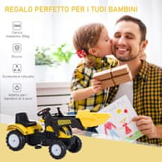 HOMCOM traktor na pedala z buldožerjem, igrača za otroke, stare 3 leta,
rumena in črna barva,
114x41×52cm