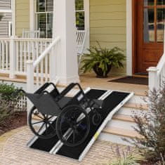 HOMCOM aluminijasta zložljiva rampa za invalidske vozičke 183 x 72 cm
