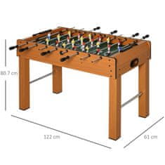 HOMCOM profesionalni namizni nogomet za odrasle in otroke iz mdf, z 2 žogama, tablo in 22 igralci,
122x61x80,7 cm