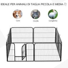 PAWHUT ograja žival ograja psi mačke mladički glodavci železna mreža kletka zunanji vrt 80x60cm 8pcs