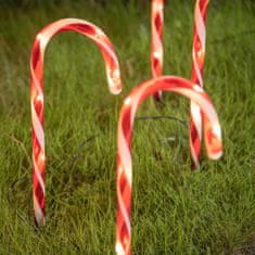 OUTSUNNY Niz božičnih luči z 10 sladkornimi palicami, božična dekoracija s sončno ploščo, Dolžina 516 cm
