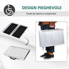 HOMCOM aluminijasta zložljiva rampa za invalidske vozičke (61 x 72 cm)