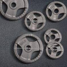 HOMCOM Komplet 6 diskov za tehtanje palic, skupna teža 35 kg, emajlirano jeklo, sredinski premer Փ5,4 cm, srebrna
