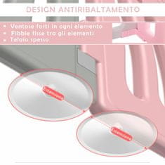 HOMCOM otroška ograja 6-36 mesecev varna zabava z varovalom vrat roza, siva