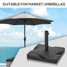 OUTSUNNY Plastična kvadratna podlaga za dežnik, 20- kilogramska podlaga s podporo za 30- in 35- milimetrske palice,
38 mm, črna