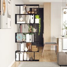 HOMCOM HOMCOM Design Lesena knjižna omara 80x24x191cm črna