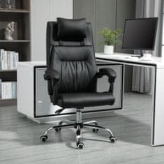 VINSETTO pisarniški stol, pisarniški stol iz umetnega usnja, debelo oblazinjenje, nagibanje do 135°, z odstranljivo masažno
blazino, črn